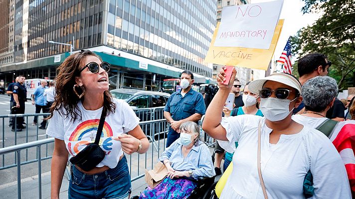 Protestas en EE.UU. por la vacunación obligatoria contra la COVID-19