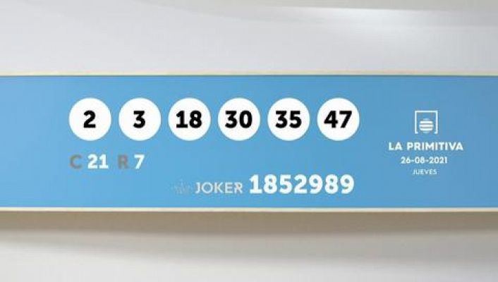 Sorteo de la Lotería Primitiva y Joker del 26/08/2021 