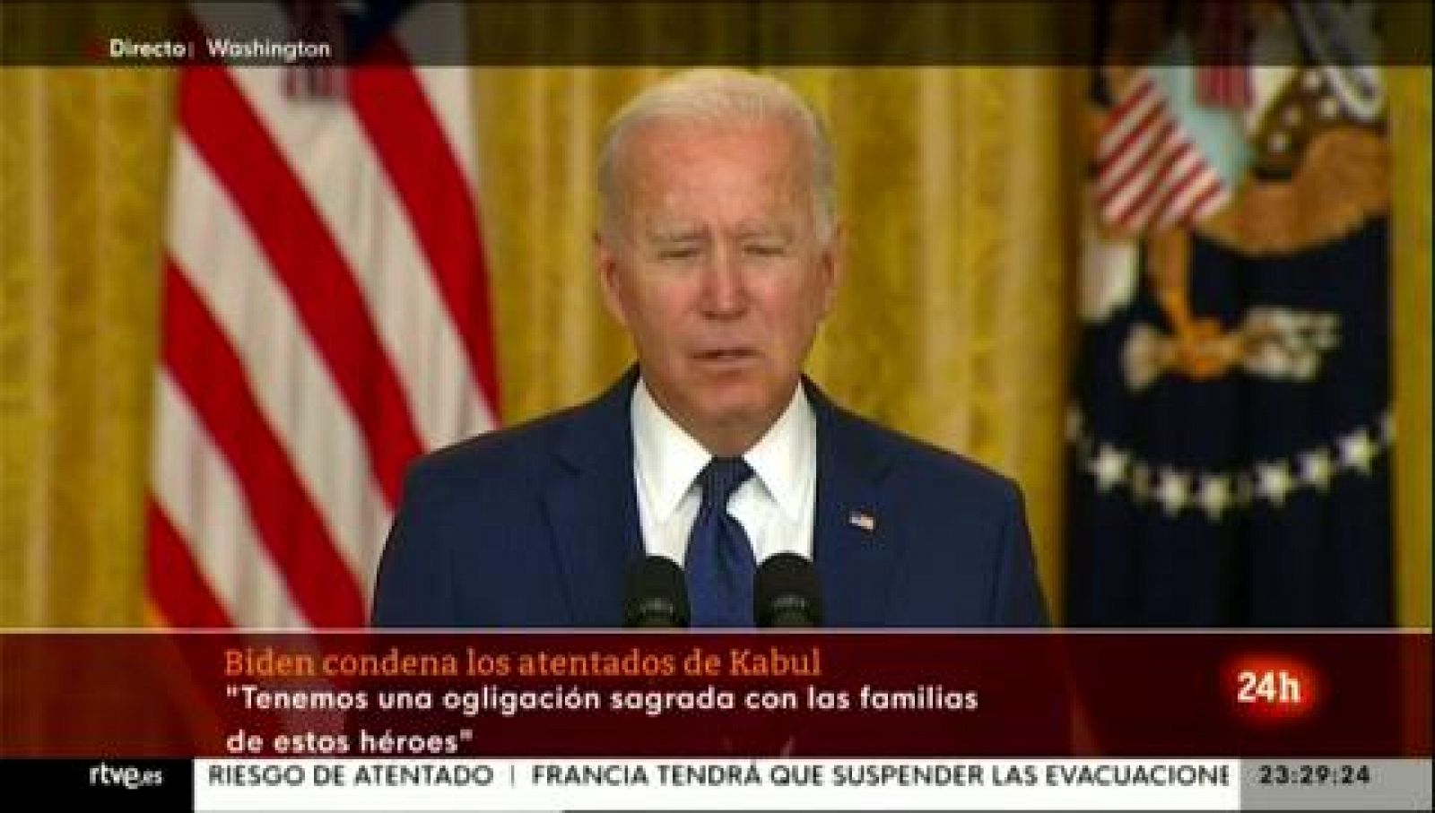 Respuesta de Biden hacia los responsables del ataque en Kabul: "No os vamos a perdonar y no lo vamos a olvidar" - Ver ahora