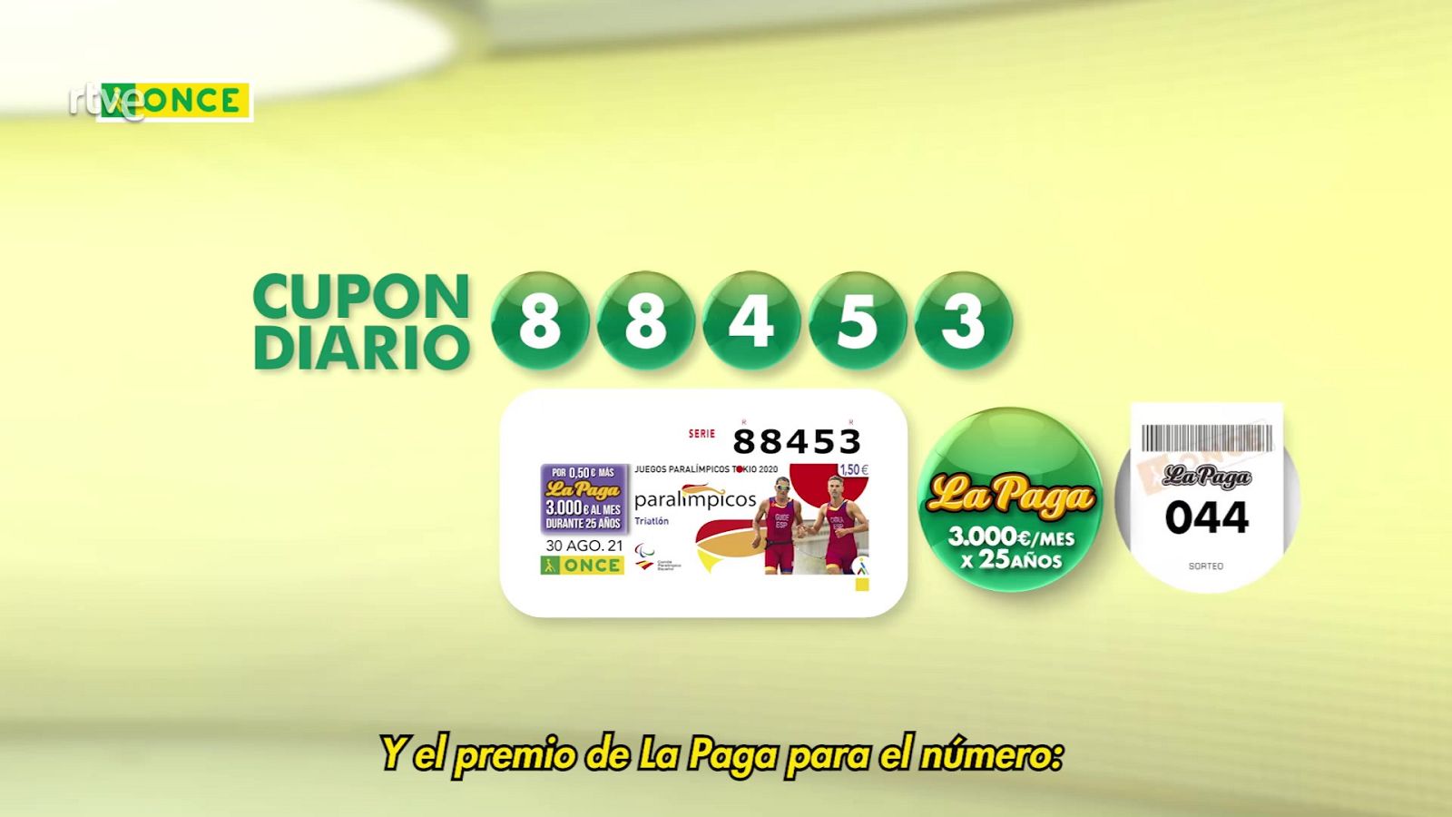 Sorteo ONCE - 30/08/21 - ver ahora