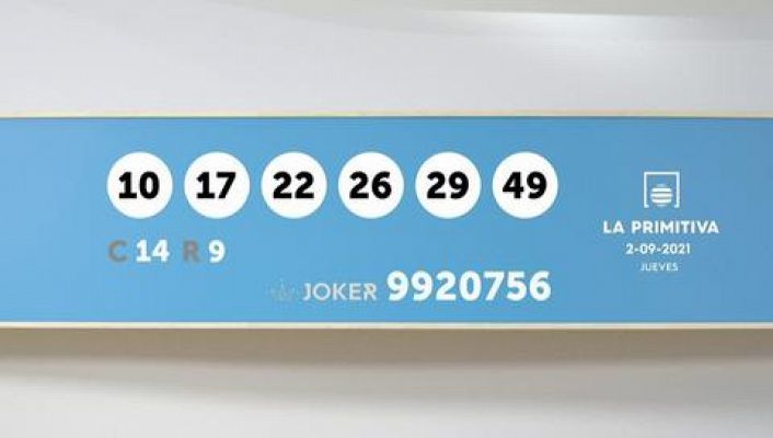 Sorteo de la Lotería Primitiva y Joker del 02/09/2021