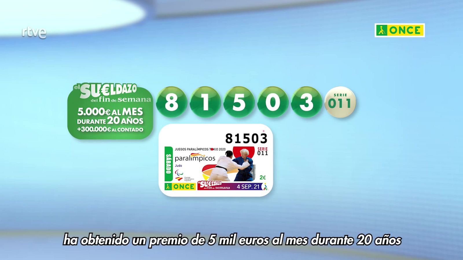 Sorteo ONCE - 04/09/21 - ver ahora