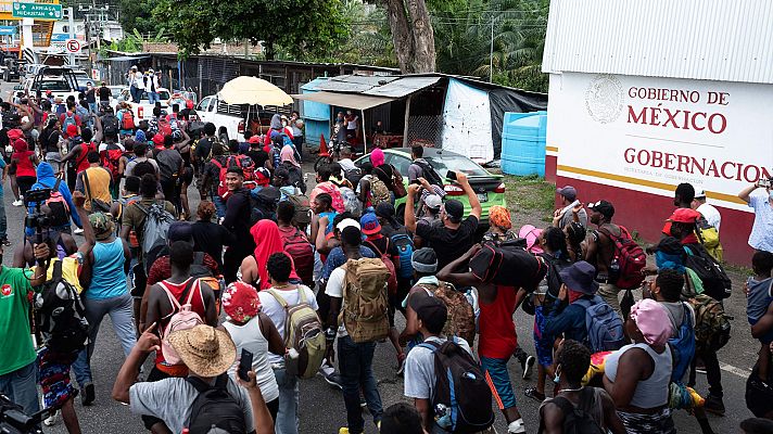 Una cuarta caravana migrante parte desde la frontera sur de México