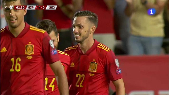 Fútbol - España - Georgia | Sarabia anota el cuarto de la Roja a la contra (4-0)