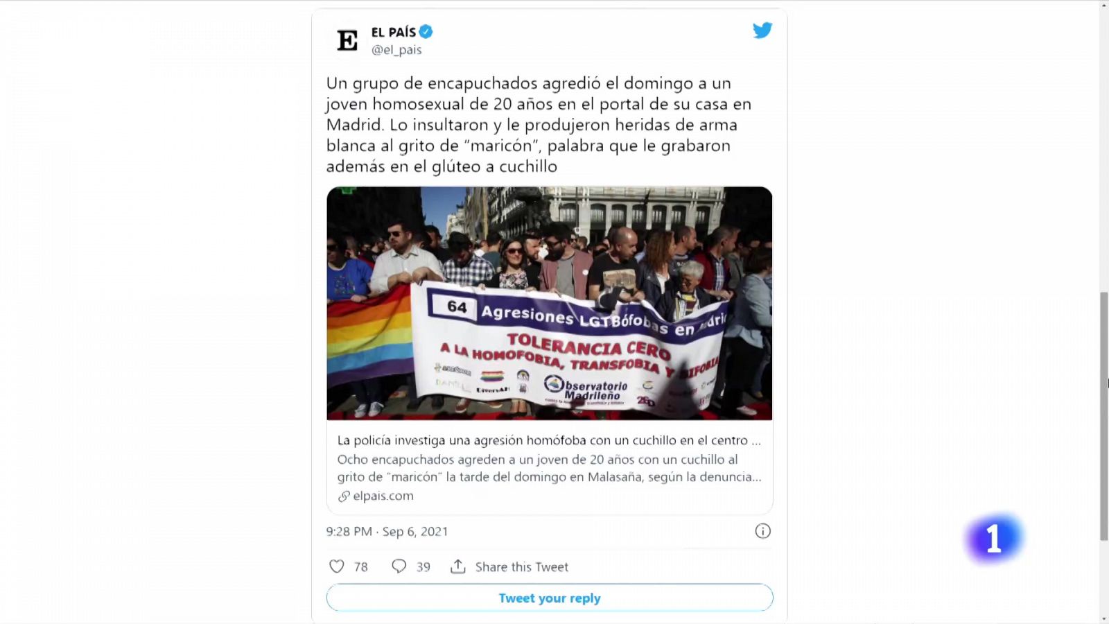 La falsa agresión homófoba repercute en el debate político y mediático | Ver