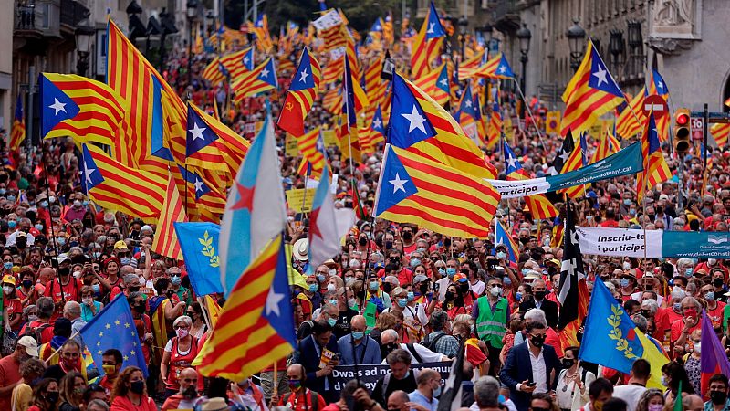 La división del independentismo se traslada a la calle en la Diada