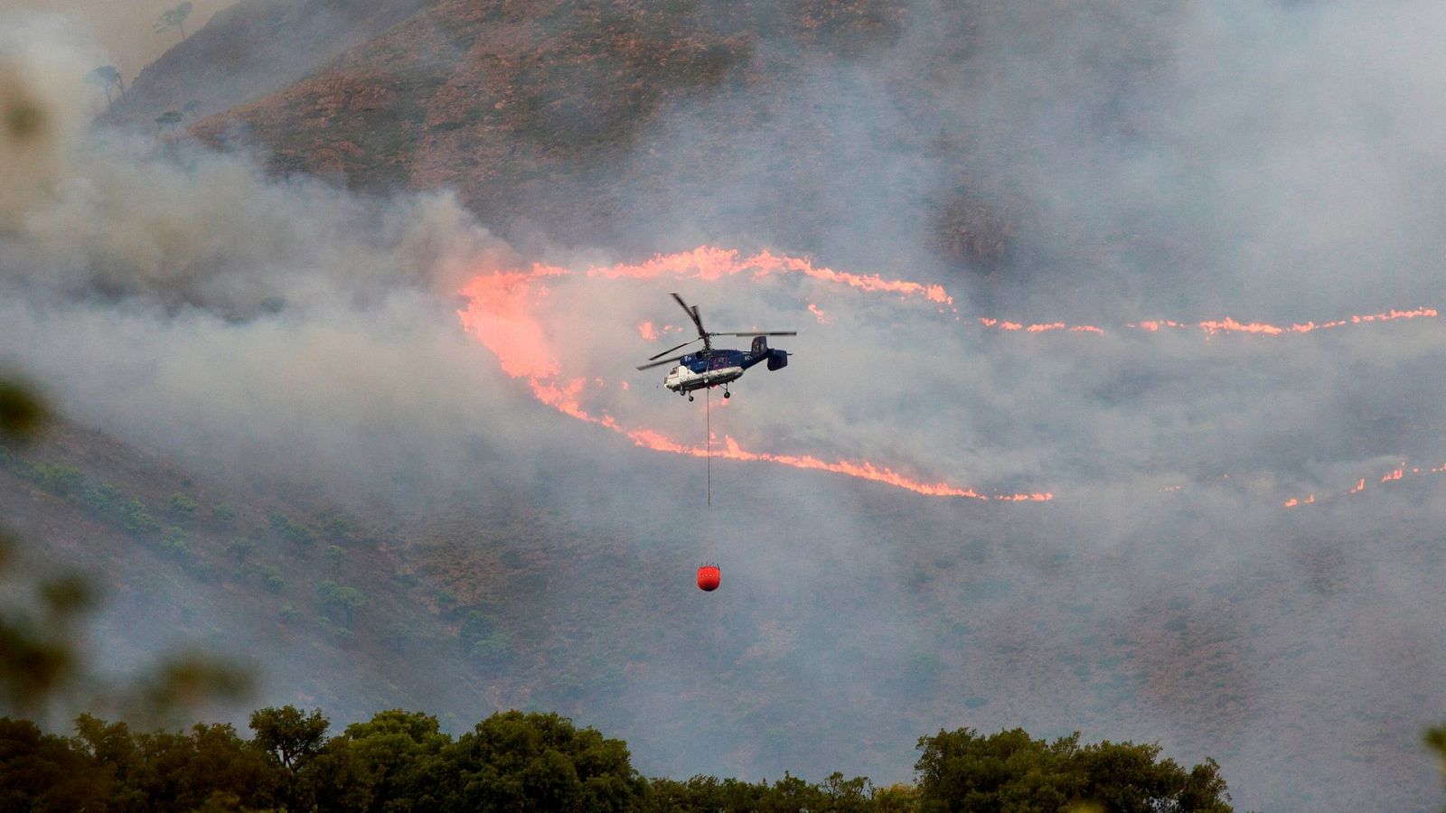 El fuego de Sierra Bermeja, Málaga, continúa y ya ha quemado más de 7.000 hectáreas