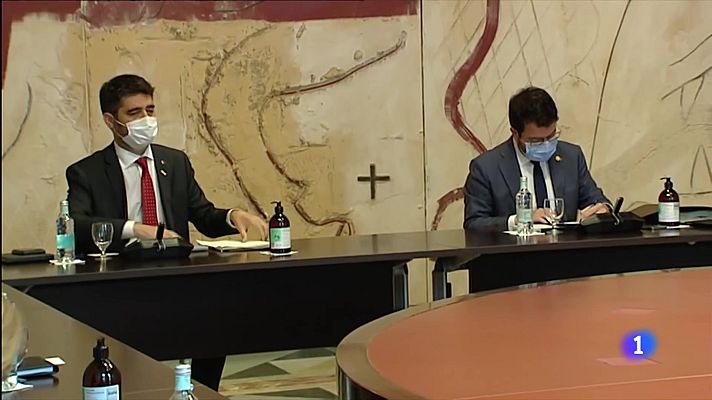 L'Informatiu - Aragonès busca acostar posicions amb Junts en una reunió amb Puigneró