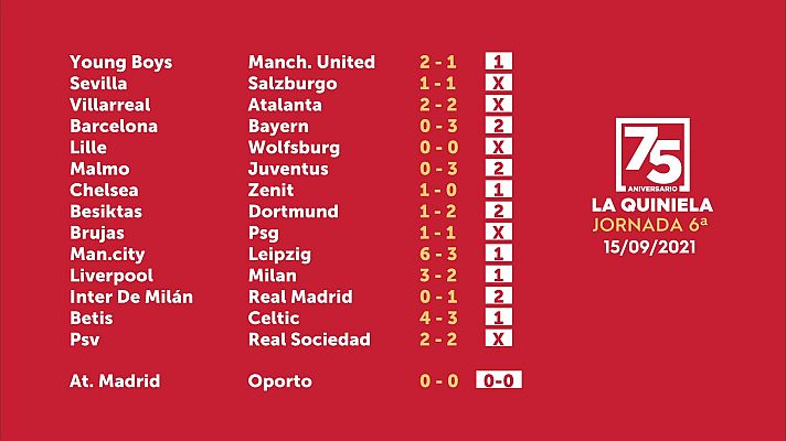 Loterías - Jornada 6