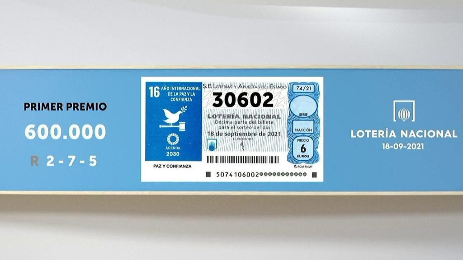 Sorteo de la Lotería Nacional del 18/09/2021 - Ver ahora