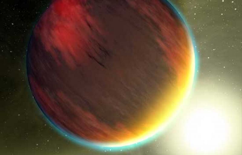 Animación artística del planeta gaseoso descubierto por la NASA