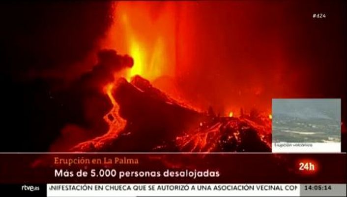 Al menos 5.000 desalojados por el volcán de La Palma