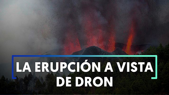 La erupción volcánica en La Palma a vista de dron