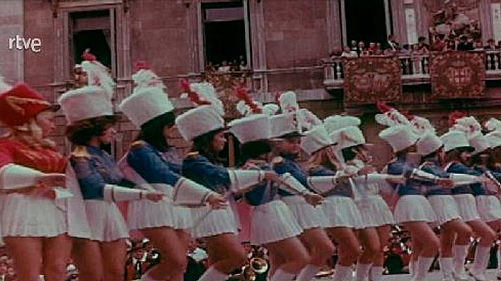 Les 'Majorettes' a les Festes de la Mercè del 1968 