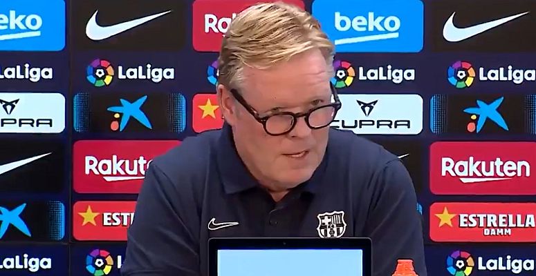 Telediario 1 - Koeman evita la rueda de prensa y lee un comunicado pidiendo "tiempo" y "apoyo" a los aficionados del Barça