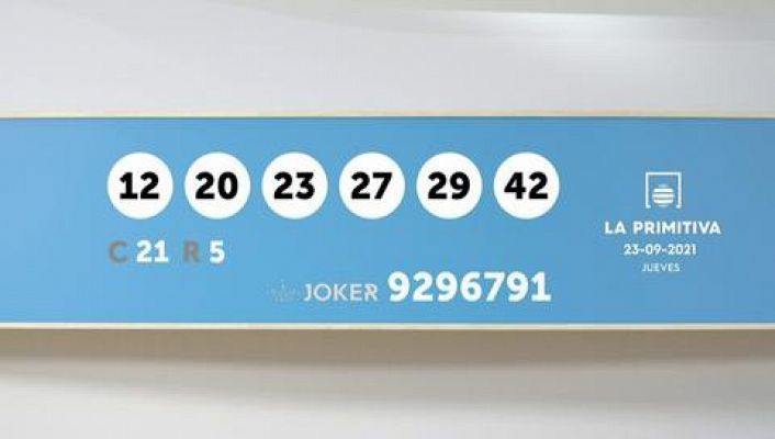 Sorteo de la Lotería Primitiva y Joker del 23/09/2021 
