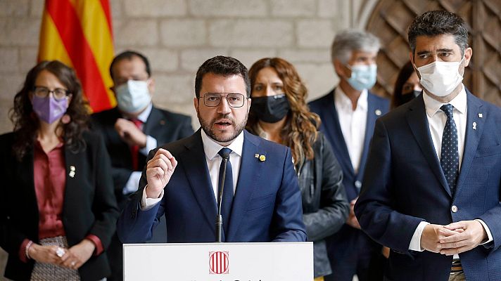 Telediario 1 - Indignación en el Govern por la detención de Puigdemont