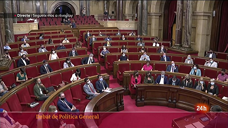 Segona jornada del Debat de Política General al Parlament. El president de la Generalitat, Pere Aragonès, ha escoltat la rèplica dels grups