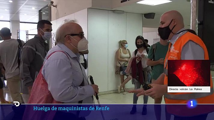 Telediario 2 - Primer día de la huelga de maquinistas en Renfe con retrasos y la cancelación de cientos de trenes