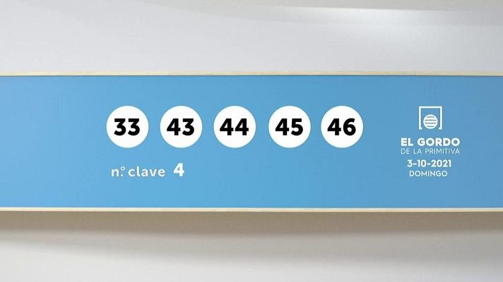 SELAE - Sorteo de la Lotería Gordo de la Primitiva del 03/10/2021