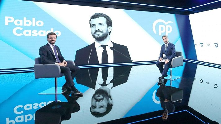 Telediario 2 - Casado califica el Gobierno de Sánchez como "el más radical que hay en Europa"