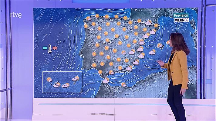 Las temperaturas mínimas descienden en el valle del Duero y cuadrante nordeste peninsular, con alguna helada débil aislada en Pirineos