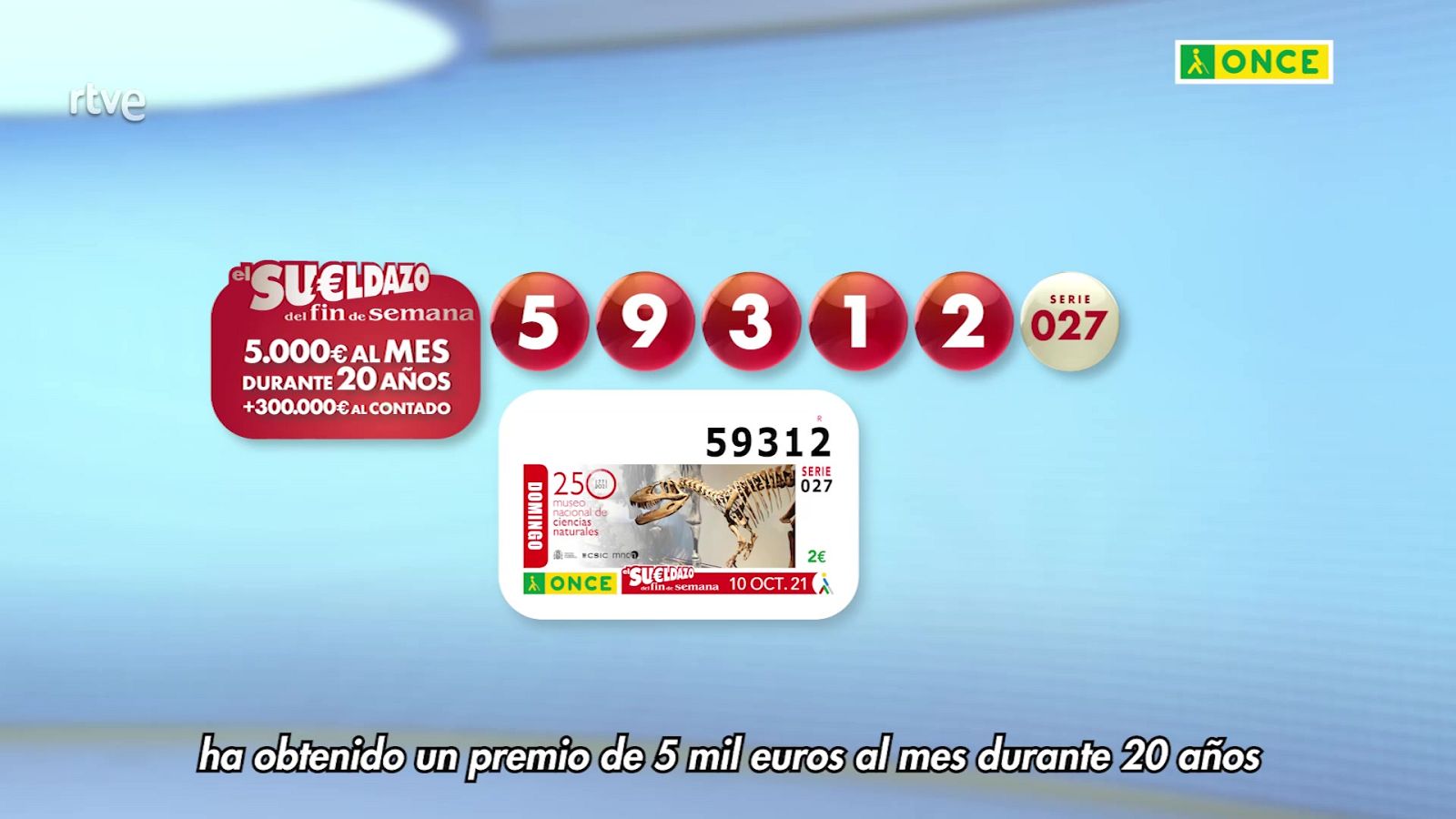 Sorteo ONCE - 10/10/21 - ver ahora