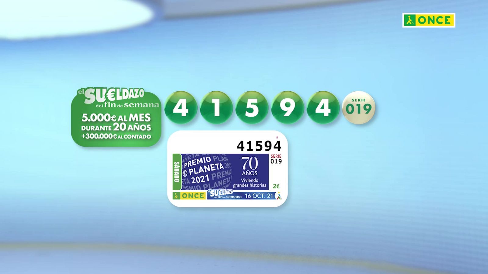 Sorteo ONCE - 16/10/21 - ver ahora