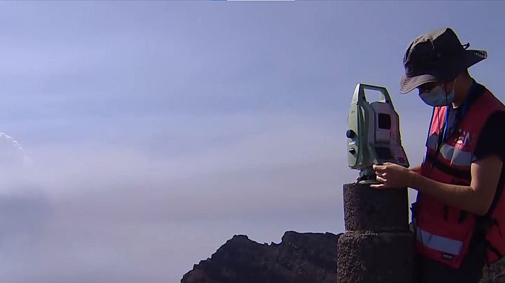 Telediario 1 - La medición diaria del volcán del Instituto Geográfico Nacional