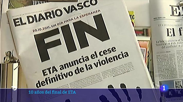Telediario 1 - Diez años después del final de ETA, la sociedad vasca camina hacia la convivencia