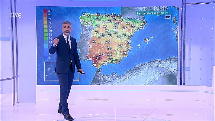 Viento fuerte en el litoral del norte de Galicia y del Cantábrico. Intervalos de levante fuerte en el Estrecho