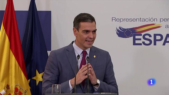 Telediario 2 - Sánchez defiende a Calviño ante las críticas de Unidas Podemos