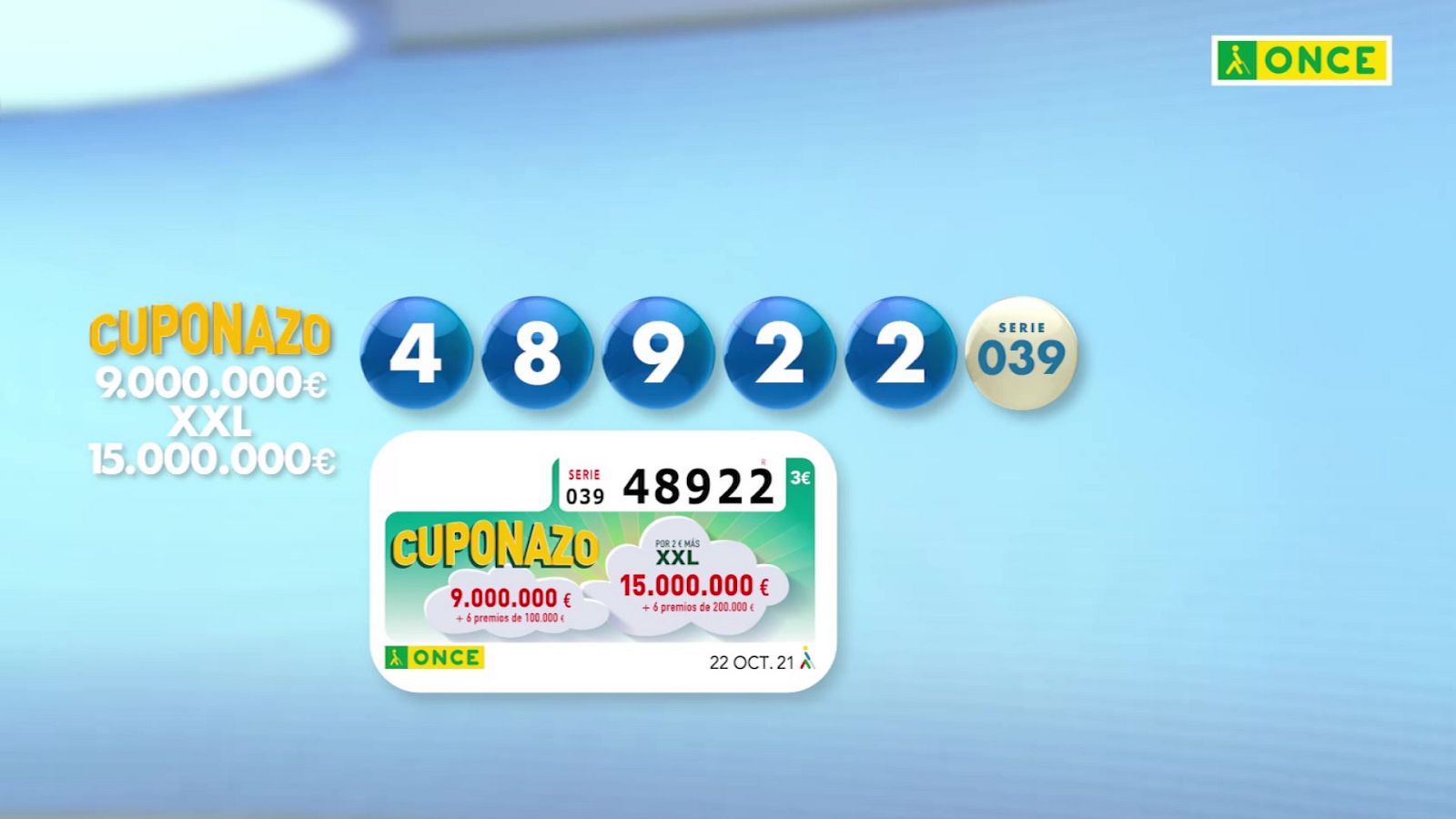 Sorteo ONCE - 22/10/21 - ver ahora