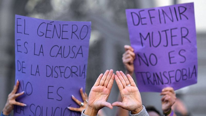 Asociaciones feministas se manifiestan contra la 'ley trans' en Madrid
