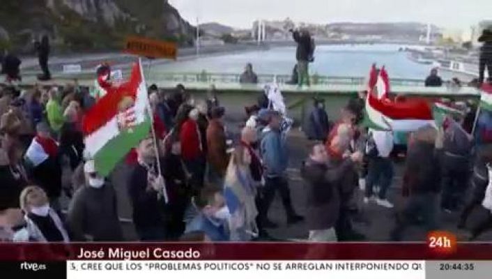 Manifestación en Budapest contra el primer ministro Viktor Orbán