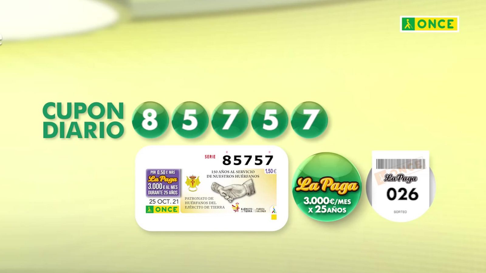 Sorteo ONCE - 25/10/21 - ver ahora