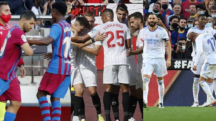 Telediario 1 - El Madrid y el Sevilla, al asalto del liderato en sus duelos; el Barça trata de reaccionar en Vallecas sin Ansu Fati