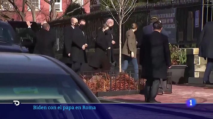 Telediario 1 - El papa Francisco recibe a Biden en el Vaticano