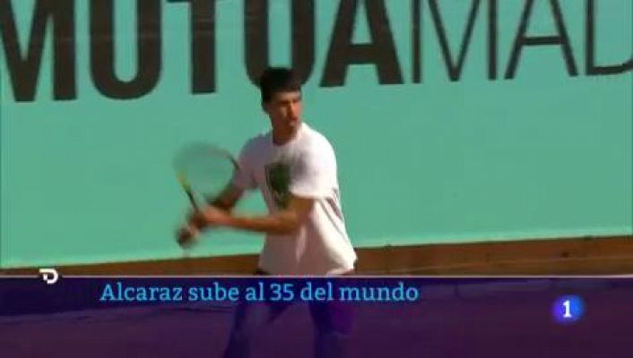 Telediario 1 - Carlos Alcaraz alcanza el número 35 del mundo