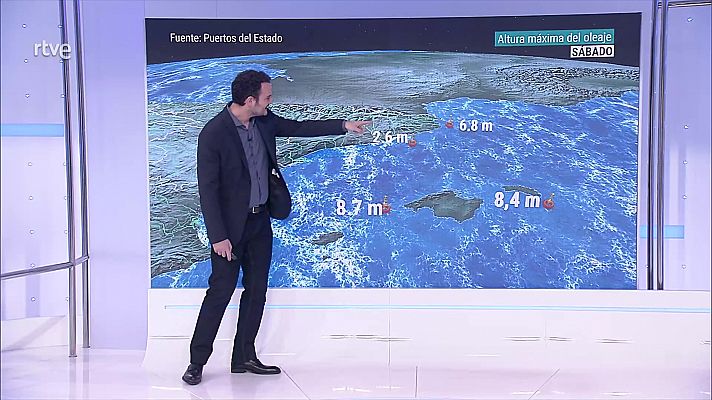 Probabilidad de precipitaciones localmente fuertes en Baleares. Vientos fuertes con rachas muy fuertes en Ampurdán y Baleares