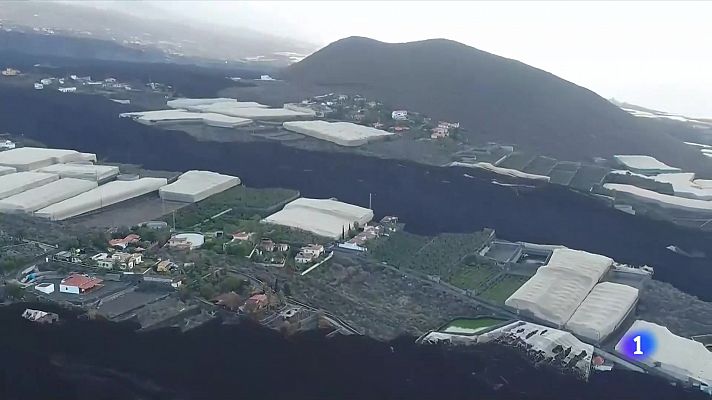 Telediario 1 - La calidad del aire empeora en la zona de la erupción del volcán, pero hay signos de estabilización