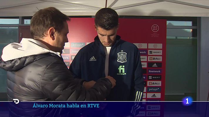 Telediario 1 - Morata defiende el papel de la selección de Luis Enrique