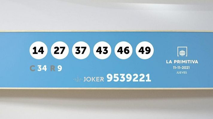 SELAE - Sorteo de la Lotería Primitiva y Joker del 11/11/2021