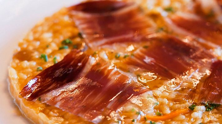 Receta de Arroz meloso de jamón ibérico