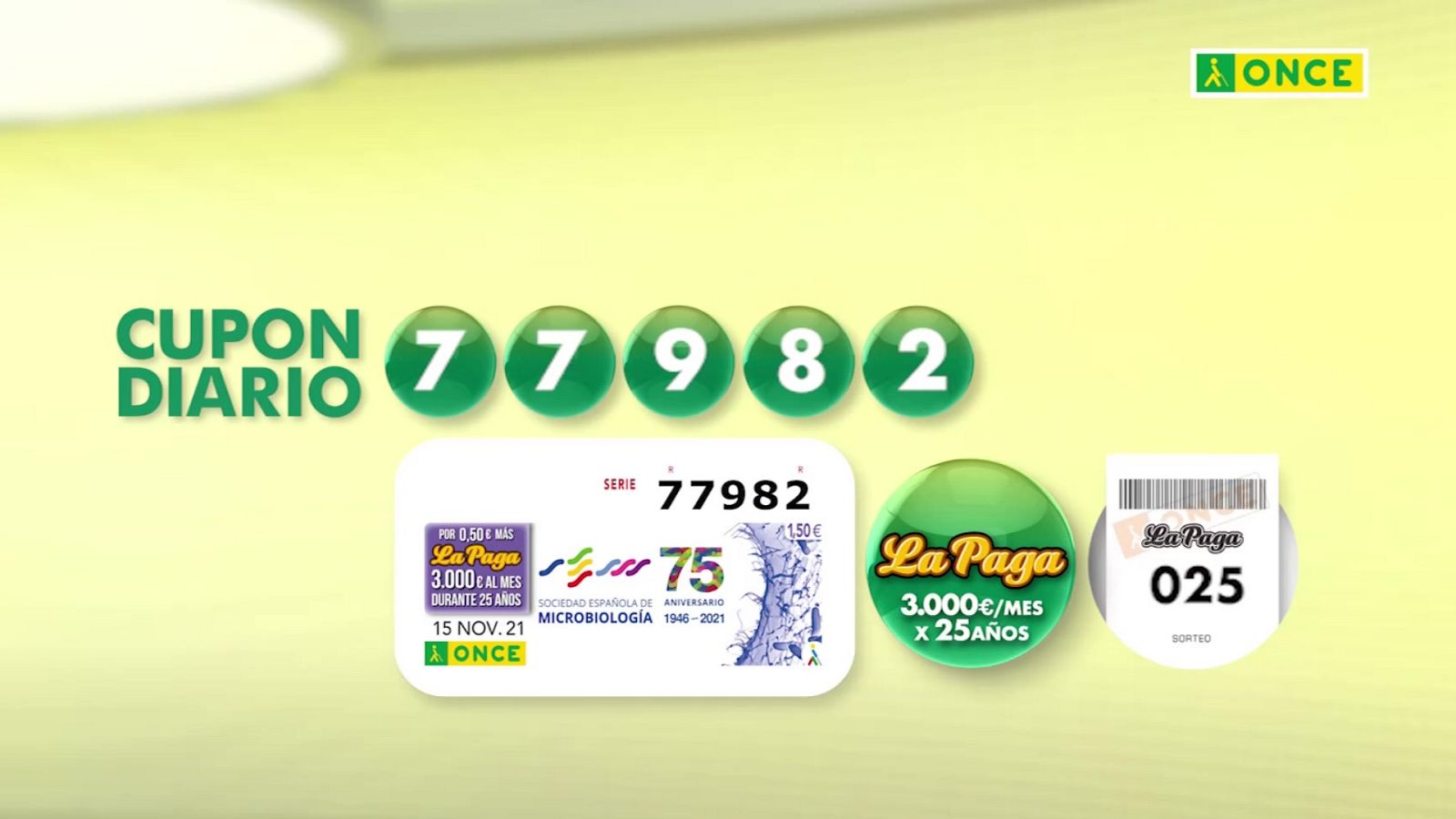 Sorteo ONCE - 15/11/21 - ver ahora