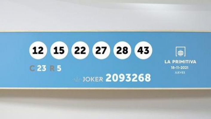 Sorteo de la Lotería Primitiva y Joker del 18/11/2021 