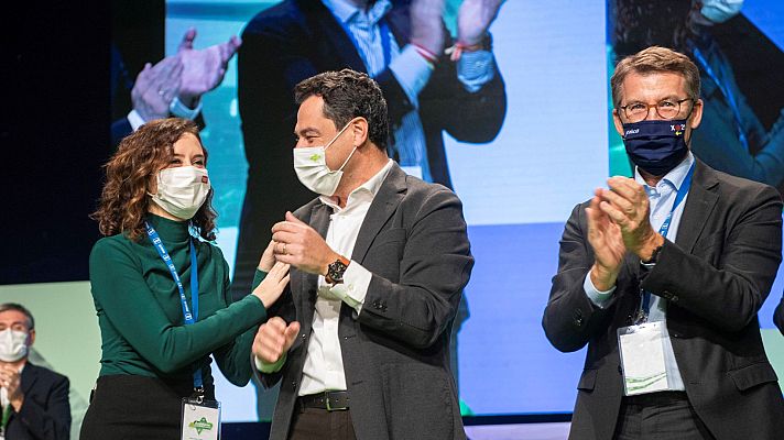 Telediario 2 - Ayuso aconseja a Moreno que "vuele libre" y decida él sobre las elecciones andaluzas