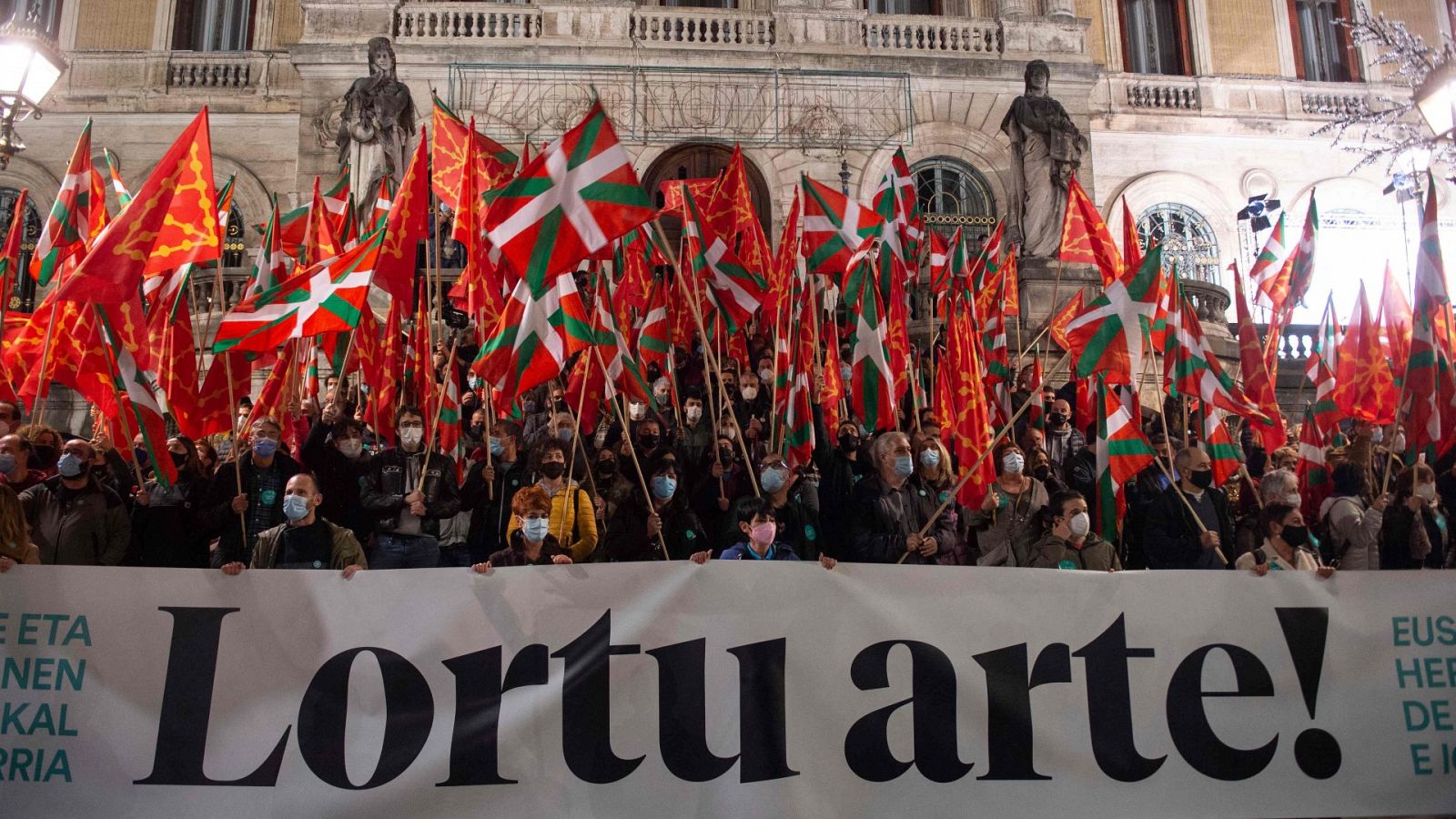 Manifestación en Bilbao a favor de la independencia del País Vasco