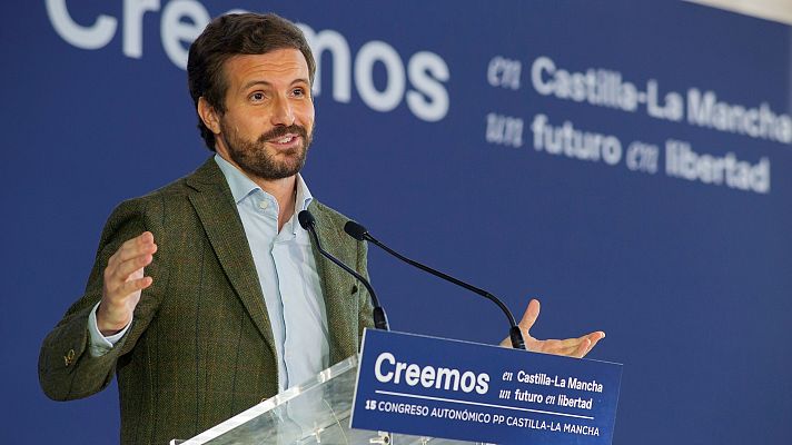 Telediario 1 - PSOE y Unidas Podemos critican la presencia de Casado en una misa por Franco