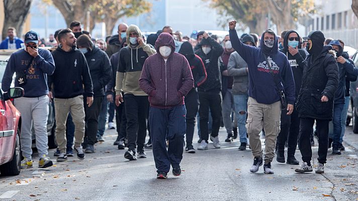 Séptima jornada de huelga general entre los trabajadores del metal en Cádiz